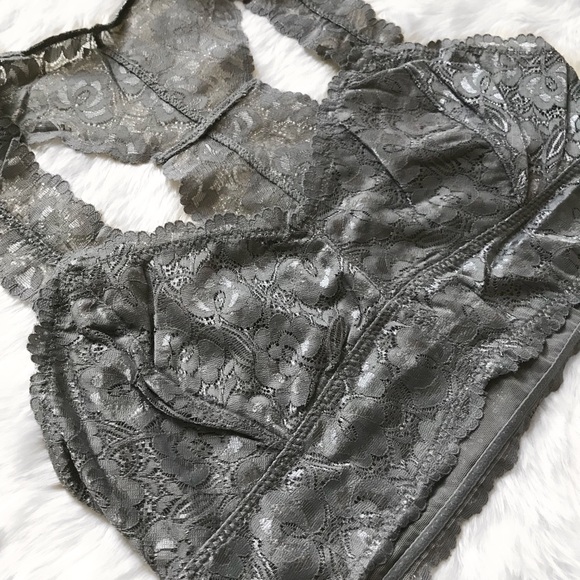 Stevie Racerback Lace Bralette - Gray - Picture 3 of 6